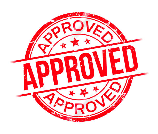 A red circular stamp graphic with the word "APPROVED" repeated in a distressed, stamped font on a white background.