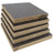 A stack of five plywood sheets showing both the dark brown adhesive side and the natural light brown wood grain layers.