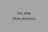 A flat gray color tile with centered black text reading 'RAL 9006 White aluminium'.